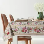 Obrus gobelinowy 140x180 4088 naturalny różowy wzór kwiatu wiśni - 6