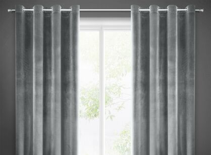 Zasłona na przelotkach 140x250 SAMANTA welwetowa grafitowa o subtelnym połysku