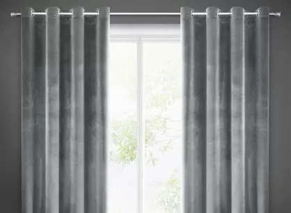 Zasłona na przelotkach 140x250 SAMANTA welwetowa grafitowa o subtelnym połysku