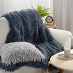 Koc futrzany 130x270 ADORE granatowy - 7