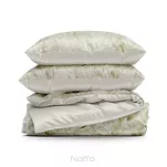 Pościel satynowa 140x200 SPRING 70 biała z beżowym wzorem roślinnym z kolekcji Classic - 5