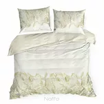 Pościel satynowa 140x200 SPRING 70 biała z beżowym wzorem roślinnym z kolekcji Classic - 3