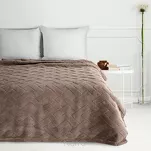 Koc na fotel 70x160 CARO ciemny beż puszysty typu flano z wytłaczanym wzorem Design 91 - 7