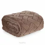 Koc na fotel 70x160 CARO ciemny beż puszysty typu flano z wytłaczanym wzorem Design 91 - 5