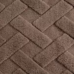 Koc na fotel 70x160 CARO ciemny beż puszysty typu flano z wytłaczanym wzorem Design 91 - 4