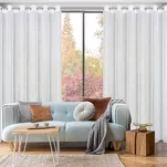 Firana na przelotkach 350x250 LENA biała z gładkiej etaminy ze srebrzystym połyskiem - 8