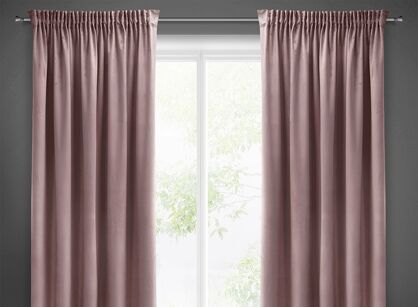 Zasłona na taśmie 140x270 SIBEL welwetowa Pierre Cardin pudrowa jednokolorowa