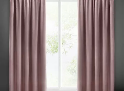 Zasłona gotowa na taśmie 140x270 SIBEL welwetowa Pierre Cardin pudrowa jednokolorowa