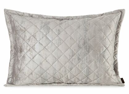 Poszewka welwetowa 50x70 BLINK 43 beżowa pikowana ze srebrnym przecieranym wzorem