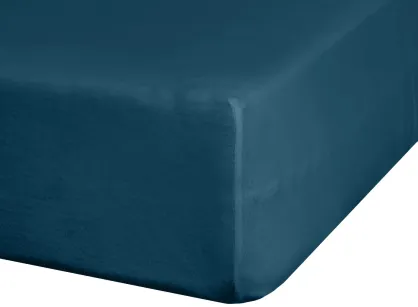 Prześcieradło z bawełny jersey z gumką ADELA granatowe 180x200 z kolekcji Ella Line