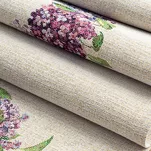 Bieżnik gobelinowy 45x140 1424 naturalny z nadrukiem kwiatów bzu - 3