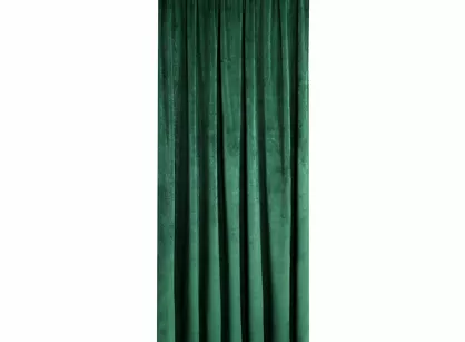 Zasłona na taśmie 140x270 MELANIE welwetowa butelkowa zieleń o aksamitnej strukturze
