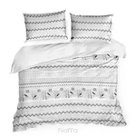 Pościel świąteczna 140x200 TASHA biało stalowa subtelny nadruk z satyny bawełnianej - 4