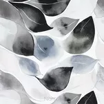 Pościel satynowa 220x200 SPRING 75 biała grafitowa z wzorem roślinnym z kolekcji Classic - 4