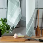 Komplet ścierek kuchennych 2x50x70 MONA grafitowe w kratkę z bawełny - 3