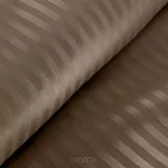 Pościel satynowa 140x200 VERA jednokolorowa gładka terra w prążki - 4