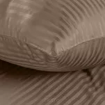Pościel satynowa 140x200 VERA jednokolorowa gładka terra w prążki - 3