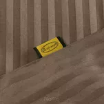 Pościel satynowa 140x200 VERA jednokolorowa gładka terra w prążki - 2