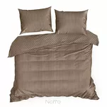 Pościel satynowa 140x200 VERA jednokolorowa gładka terra w prążki - 7