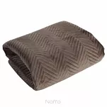 Narzuta welwetowa 170x210 SOFIA brązowa pikowana w gęstą jodełkę - 4