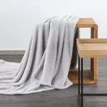 Koc na fotel 70x160 LORI srebrny puszysty jednokolorowy z kolekcji Design 91 - 4