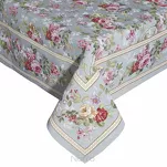 Obrus gobelinowy 140x180 4088 popielaty różowy wzór kwiatu wiśni - 4