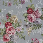 Obrus gobelinowy 140x180 4088 popielaty różowy wzór kwiatu wiśni - 3