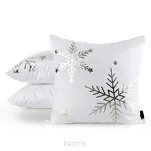 Poszewka świąteczna 45x45 237D welwetowa biała z motywem szampańskiej śnieżynki - 4