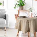 Obrus bawełniany fi 150 STELLA 1 złoty zdobiony kantą z wplecioną nicią złotą - 5