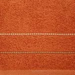 Ręcznik bawełniany 50x90 SUZI pomarańczowy z kontrastującą stebnowaną bordiurą w delikatne paseczki - 3