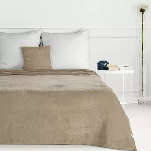 Koc jednokolorowy 150x200 SIMPLE 1 beżowy wyjątkowo miękki