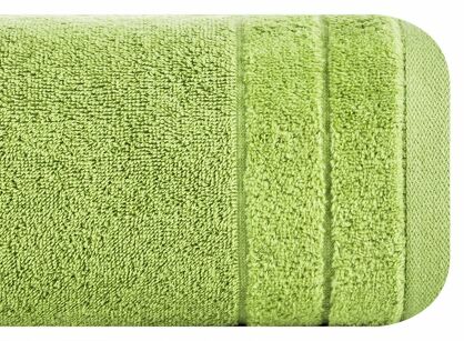 Ręcznik bawełniany 50x90 DAMLA oliwkowy gładki z subtelną bordiurą