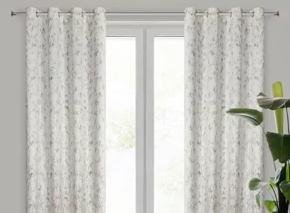 Zasłona na przelotkach 140x250 KORNELIA welwetowa kremowa złocisty marmurkowy nadruk