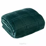 Narzuta welwetowa 170x210 KRISTIN 2 ciemna mięta przeszywana pikowana w geometryczny wzór - 5