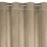 Zasłona na przelotkach 140x250 CARLI welwetowa ciemny beż jednokolorowa zdobiona w dolnej części falbanami z paskiem cyrkonii - 4