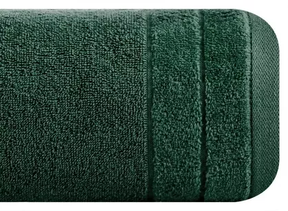 Ręcznik bawełniany 50x90 DAMLA ciemna zieleń gładki z subtelną bordiurą