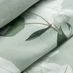 Pościel satynowa 140x200 SPRING 97 jasna zieleń z wzorem zielonych liści z kolekcji Classic - 3