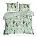 Pościel satynowa 140x200 SPRING 97 jasna zieleń z wzorem zielonych liści z kolekcji Classic - 5
