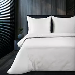 Pościel z makosatyny 220x200 ELEGANT 1A Eva Minge biała z ozdobną kantą i haftem