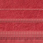 Ręcznik 70x140 POLA czerwony z kolorową bordiurą zakończoną stebnowaniem 500 g/m2 - 2
