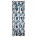 Zasłona na przelotkach 140x250 MALTA granatowa ze srebrnym nadrukiem botanicznym - 11