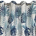 Zasłona na przelotkach 140x250 MALTA granatowa ze srebrnym nadrukiem botanicznym - 4