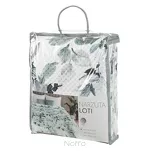 Narzuta pikowana 220x240 LOTI biała oliwkowo srebrna wzór kwiatowy Design 91 - 5