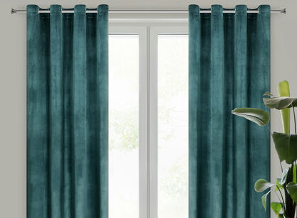 Zasłona na przelotkach 140x250 MELANIE welwetowa ciemny niebieski o aksamitnej strukturze