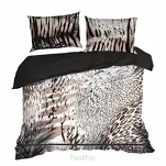 Pościel z makosatyny 220x200 EVA 21 Eva Minge jasnobrązowa z wzorem zwierzęcym i napisami z kolekcji Premium - 3