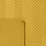 Narzuta welwetowa 200x220 SOFIA musztardowa pikowana w gęstą jodełkę - 2