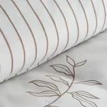 Pościel satynowa 140x200 RAYA 1 biała beżowa w liście - 3