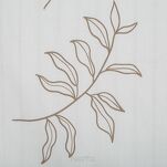 Pościel satynowa 140x200 RAYA 1 biała beżowa w liście - 4