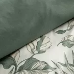 Pościel z mikrowłókna 160x200 DONNA biała zielona wzór kwiatowy Design 91 - 3