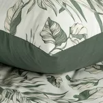 Pościel z mikrowłókna 160x200 DONNA biała zielona wzór kwiatowy Design 91 - 2